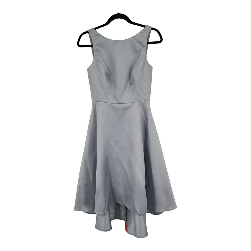 Alfred Sung dress blue D697 high low cocktail size 2